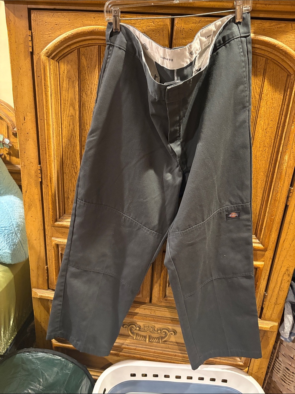 Dickies Men’s Black Cargo Work Pants with Reinforced Knees